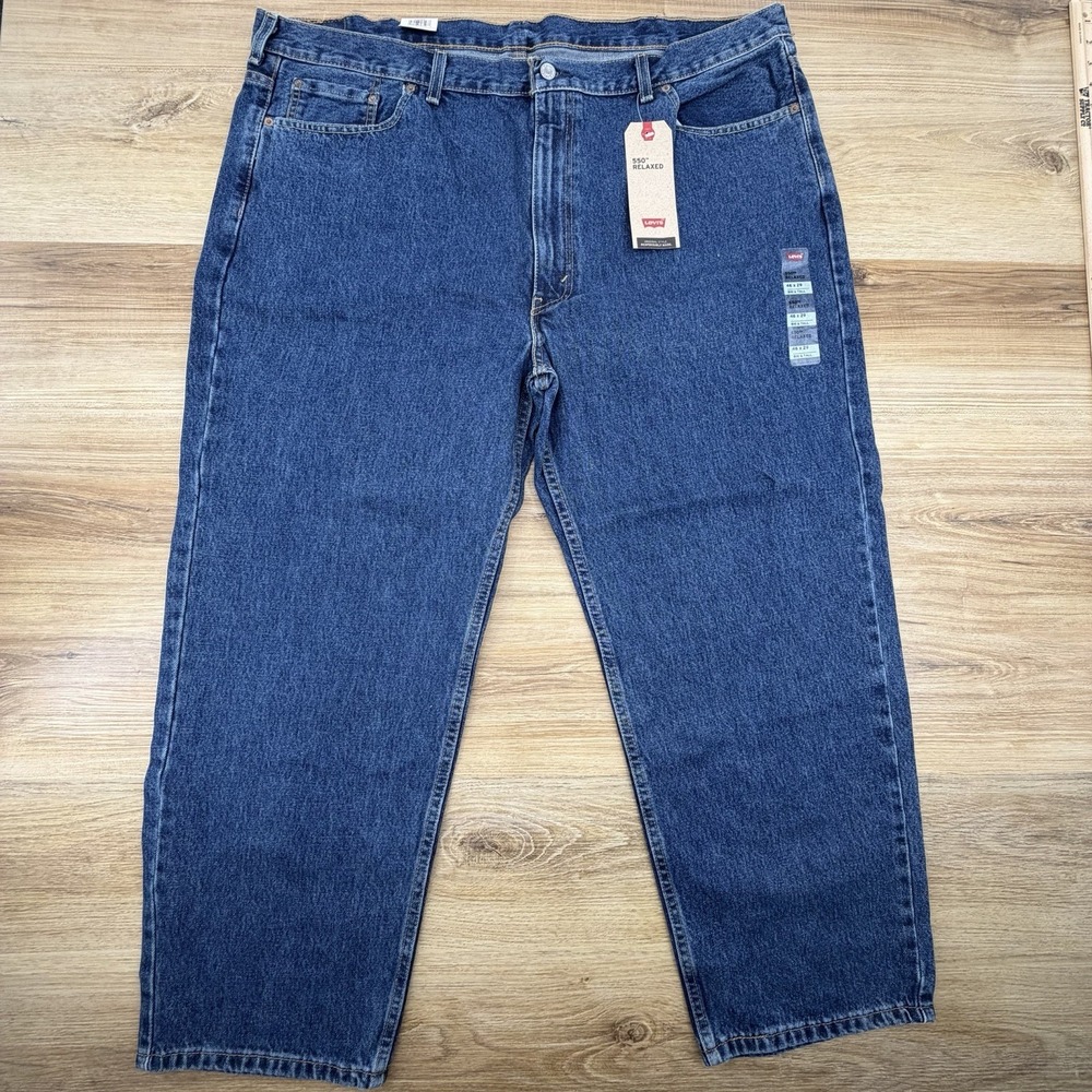NEW Levi's 550 Relaxed Fit‎ Blue Jeans Big & Tall Mens 46x29 NWT